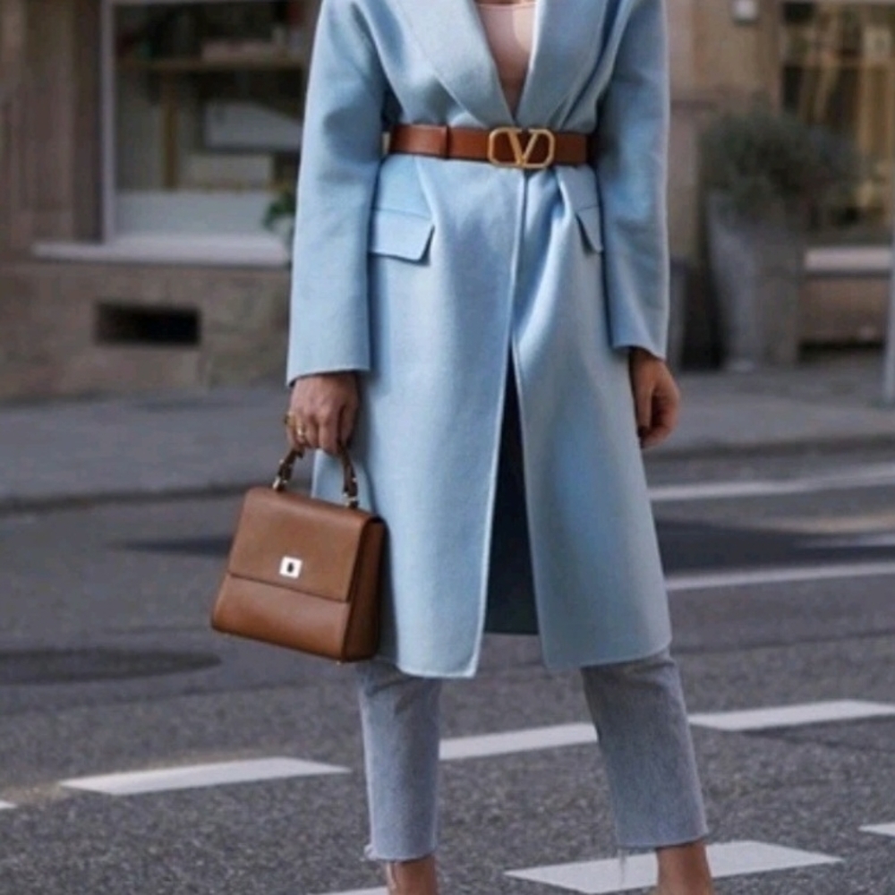 Zara Light Blue Blazer Coat